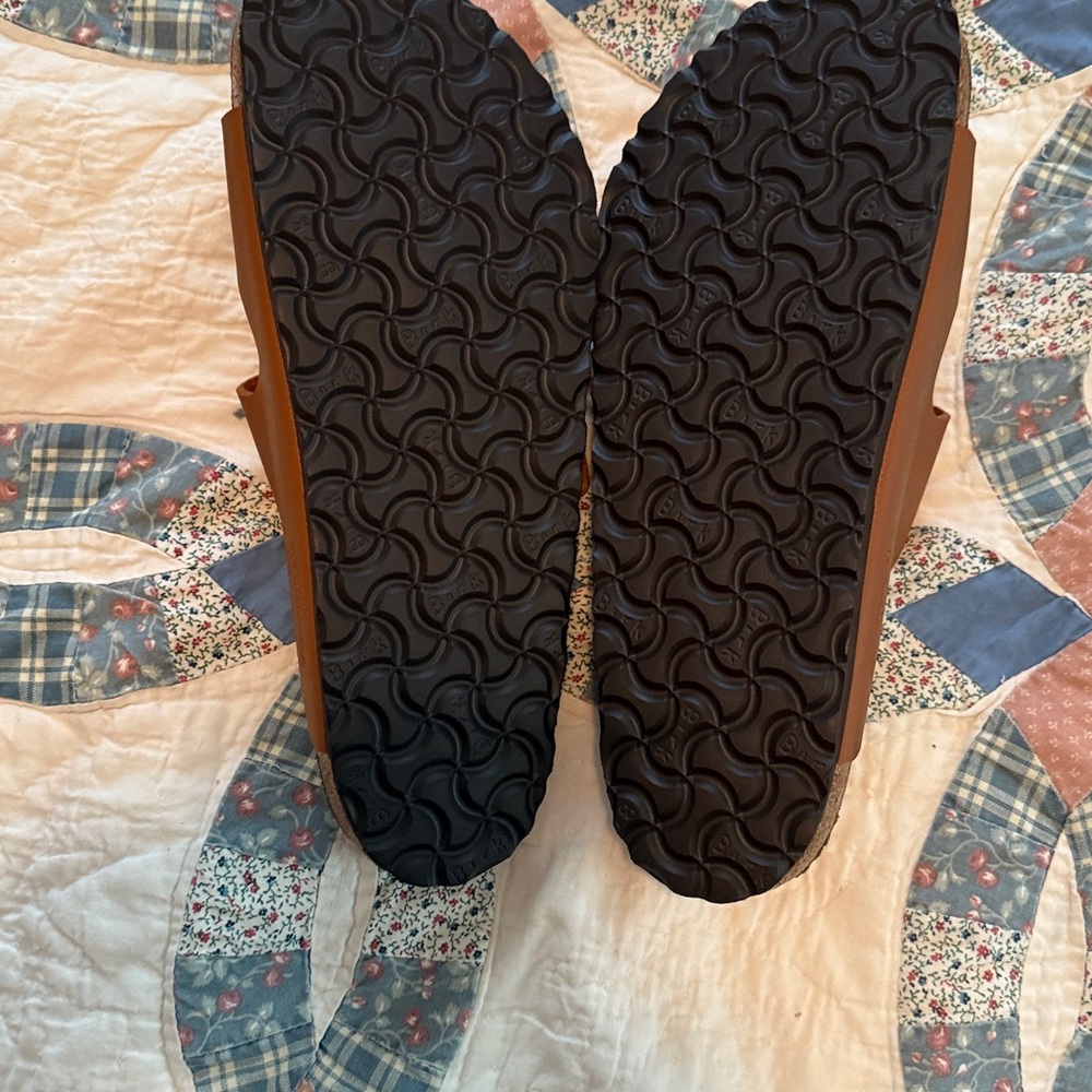 Birkenstock Ginger Brown Sandals with Silver Buckles - Picture 2 of 6